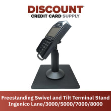 Load image into Gallery viewer, Ingenico Lane 3000 / 5000 / 7000 / 8000 Freestanding Swivel and Tilt Stand with Square Plate

