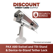 Load image into Gallery viewer, PAX A80 Swivel and Tilt Stand and Device to Stand Security Tether Lock, Two Keys 8&quot; (White)
