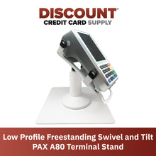 Load image into Gallery viewer, PAX A80 Freestanding Low Swivel and Tilt Stand with Square Plate (White)
