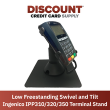 Load image into Gallery viewer, Ingenico IPP 310 / 320 / 350 Freestanding Low Swivel and Tilt Stand with Square Plate
