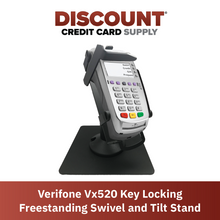 Load image into Gallery viewer, Verifone Vx520 Freestanding Swivel and Tilt Stand with Key Locking Mechanism
