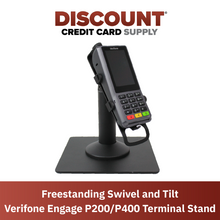 Load image into Gallery viewer, Verifone P200 / P400 Freestanding Swivel and Tilt Stand with Square Plate
