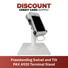 Load image into Gallery viewer, PAX A920 / A920 Pro Freestanding Swivel and Tilt Stand with Square Plate (White)
