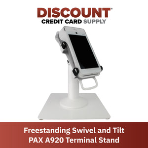 PAX A920 / A920 Pro Freestanding Swivel and Tilt Stand with Square Plate (White)