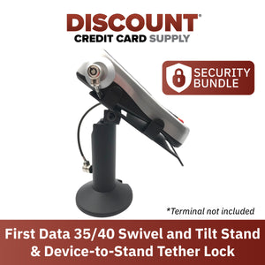 First Data FD35 & Clover FD40 Swivel and Tilt Stand with Device to Stand Security Tether Lock, Two Keys 8"