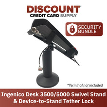 Load image into Gallery viewer, Ingenico Desk 3500 &amp; Desk 5000 Swivel and Tilt Stand with Device to Stand Security Tether Lock, Two Keys 8&quot;
