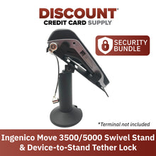 Load image into Gallery viewer, Ingenico Move 3500 &amp; Move 5000 Swivel and Tilt Stand with Device to Stand Security Tether Lock, Two Keys 8&quot;
