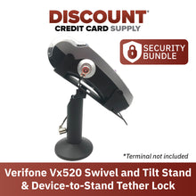 Load image into Gallery viewer, Verifone Vx520 Swivel and Tilt Stand with Device to Stand Security Tether Lock, Two Keys 8&quot;
