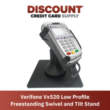 Load image into Gallery viewer, Verifone Vx520 Freestanding Low Swivel and Tilt Stand with Square Plate
