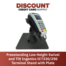 Load image into Gallery viewer, Ingenico ICT 220 &amp; ICT 250 Freestanding Low Swivel and Tilt Stand with Square Plate
