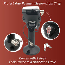 Load image into Gallery viewer, Verifone Vx820 Swivel and Tilt Stand with Device to Stand Security Tether Lock, Two Keys 8&quot;
