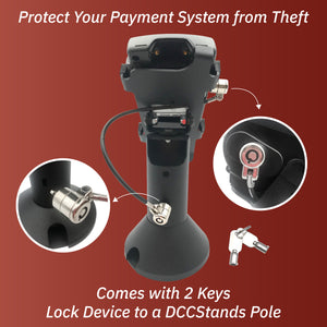 Ingenico IPP 310 / 315 / 320 / 350 Swivel and Tilt Stand with Device to Stand Security Tether Lock, Two Keys 8"