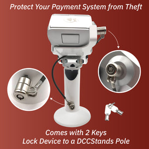 PAX A920 Swivel and Tilt Stand with Device to Stand Security Tether Lock, Two Keys 8"