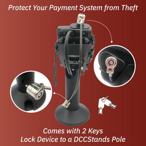 PAX S300 & PAX SP30 Swivel and Tilt Stand with Device to Stand Security Tether Lock, Two Keys 8"