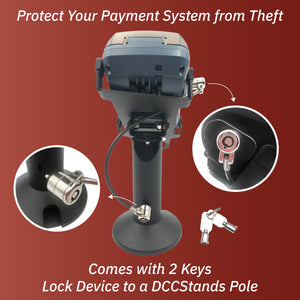 PAX S80 Swivel and Tilt Stand and Device to Stand Security Tether Lock, Two Keys 8"