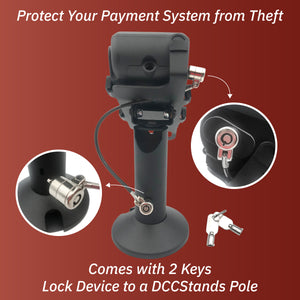 Verifone P200 & Verifone P400 Swivel and Tilt Stand with Device to Stand Security Tether Lock, Two Keys 8"