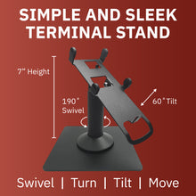 Load image into Gallery viewer, Verifone V400C Plus Freestanding Swivel and Tilt Stand with Square Plate
