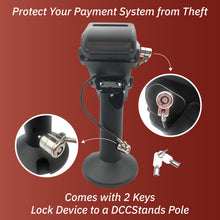 Load image into Gallery viewer, Verifone V400M Swivel and Tilt Stand and Device to Stand Security Tether Lock, Two Keys 8&quot;
