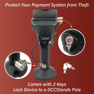 Ingenico Move 3500 & Move 5000 Swivel and Tilt Stand with Device to Stand Security Tether Lock, Two Keys 8"