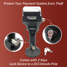Load image into Gallery viewer, Verifone Vx520 Swivel and Tilt Stand with Device to Stand Security Tether Lock, Two Keys 8&quot;
