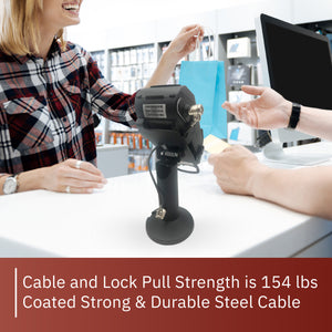 Device to Stand Security Tether Lock , Two Keys 8"