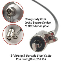 Load image into Gallery viewer, PAX A920 Swivel and Tilt Stand with Device to Stand Security Tether Lock, Two Keys 8&quot;
