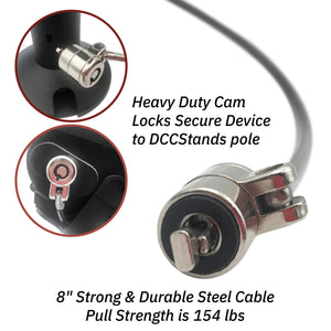 First Data FD150 Swivel and Tilt Stand with Device to Stand Security Tether Lock, Two Keys 8"