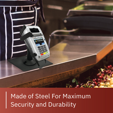 Load image into Gallery viewer, First Data FD130 / FD150 Freestanding Swivel and Tilt Stand with Square Plate and Key Locking Mechanism
