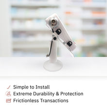 Load image into Gallery viewer, First Data FD35 / FD40 Swivel and Tilt Stand with Device to Stand Security Tether Lock, Two Keys 8&quot; (White)
