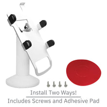 Load image into Gallery viewer, First Data FD35 / FD40 Swivel and Tilt Stand with Device to Stand Security Tether Lock, Two Keys 8&quot; (White)
