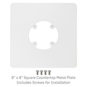 Freestanding Countertop Base Plate for Terminal and POS Equipment Stands (White)