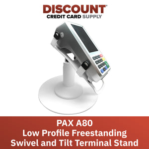 PAX A80 Freestanding Low Swivel and Tilt Stand with Round Plate (White)