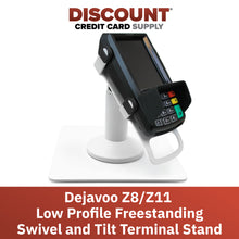 Load image into Gallery viewer, Dejavoo Z8 &amp; Dejavoo Z11 Freestanding Low Swivel and Tilt Stand with Square Plate (White)
