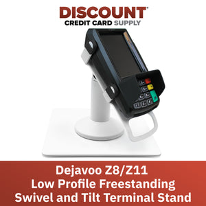 Dejavoo Z8 & Dejavoo Z11 Freestanding Low Swivel and Tilt Stand with Square Plate (White)