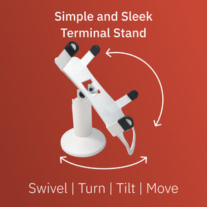 PAX A80 Freestanding Low Swivel and Tilt Stand with Round Plate (White)