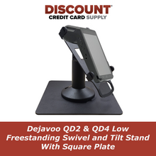 Load image into Gallery viewer, Dejavoo QD2, QD4, &amp; QD5 Low Freestanding Swivel and Tilt Stand with Square Plate
