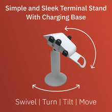 Load image into Gallery viewer, Clover Flex Screw Mounted Swivel and Tilt Stand with Charging Base (White)
