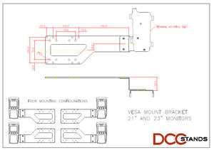 Ingenico Lane 3000 / 5000 / 7000 / 8000 VESA Mounting Bracket for 19" and 23" Monitor