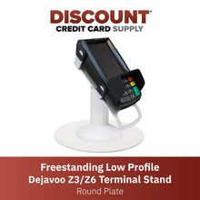 Load image into Gallery viewer, Dejavoo Z3 &amp; Dejavoo Z6 Freestanding Low Swivel and Tilt Stand with Round Plate (White)
